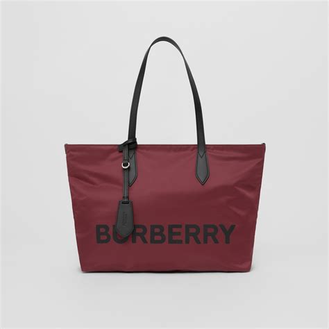 burberry burgundy tote|burberry shopping tote.